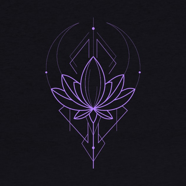 Geometric Lotus Flower 1 / Electric Purple by Human_Pretzel